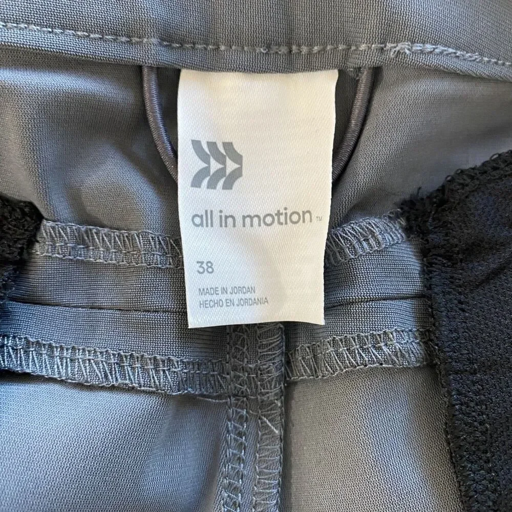 All In Motion Mens Performance Shorts Size 38 Gray Chino Pockets Stretch New